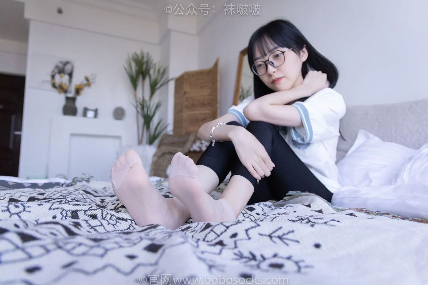 [BoBoSocks袜啵啵]NO.044 稚予-贝壳头、匡威帆布鞋、短肉丝 [154P]插图4